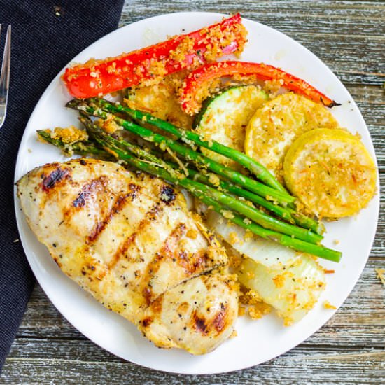 Lemon Chicken with Panko Vegetables - Recipe photo by SugarSpicesLife