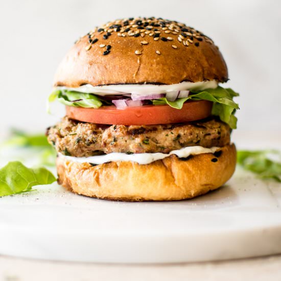 Easy Ground Turkey Burgers - Recipe photo by saltandlavender