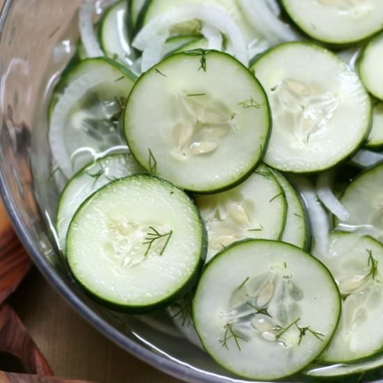 Easy Old-Fashioned Cucumber Salad - Recipe photo by strengthandsunshine