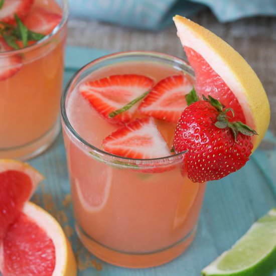 Grapefruit Rose Sangria - Recipe photo by Girl Heart Food
