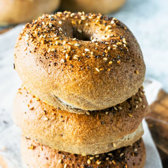 Sourdough Everything Bagels - Recipe photo by piesandtacos