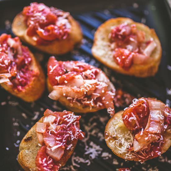 Quick Grilled Tomato Bruschetta - Recipe photo by insolenceandwine