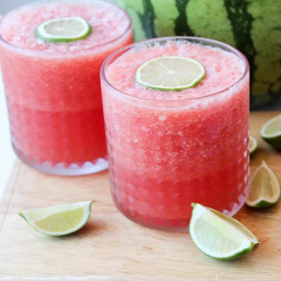 Watermelon Limeade Slush - Recipe photo by Horses &amp; Heels