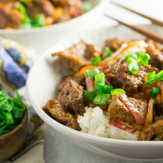 Crispy Red Chili Beef - Recipe photo by Burrata and Bubbles