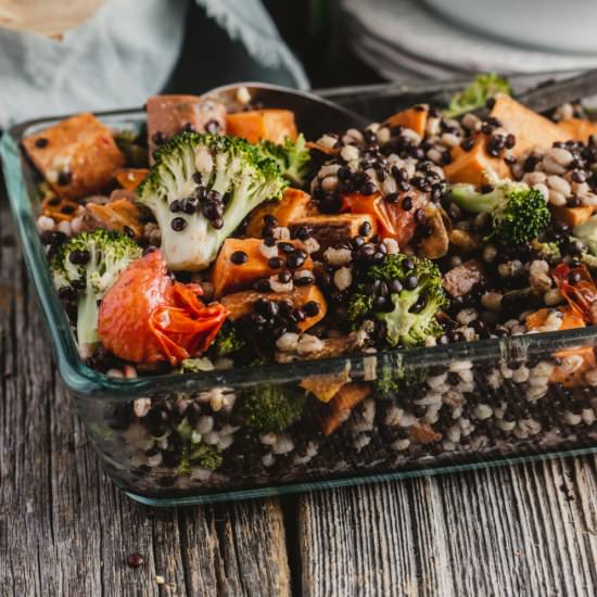 Hearty Lentil, Barley and Sweet Pot - Recipe photo by bitingintolife