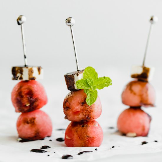 Watermelon Feta Skewers - Recipe photo by Salt and Baker