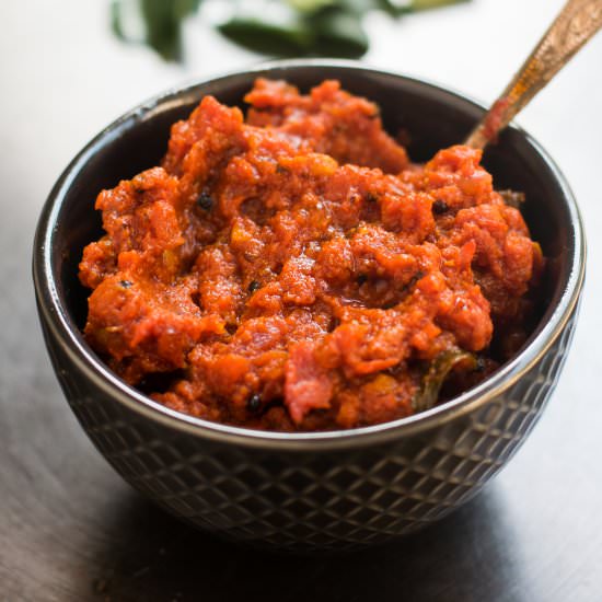 Instant Tomato chutney / thokku - Recipe photo by cookingwithpree