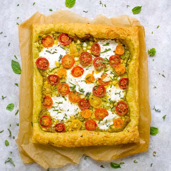 Puff Pastry Tomato Tart - Recipe photo by craveveggies