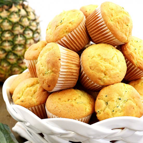 HAWAIIAN ZUCCHINI MUFFINS - Recipe photo by thefarmgirlblog.com