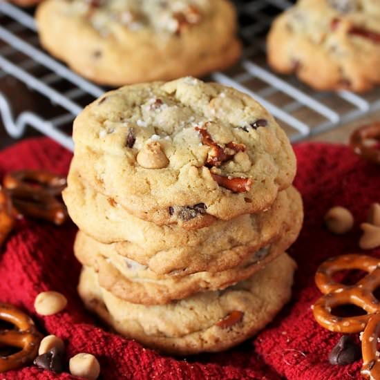 Pretzel Chocolate-PB Chip Cookies - Recipe photo by thekitchenismyplayground