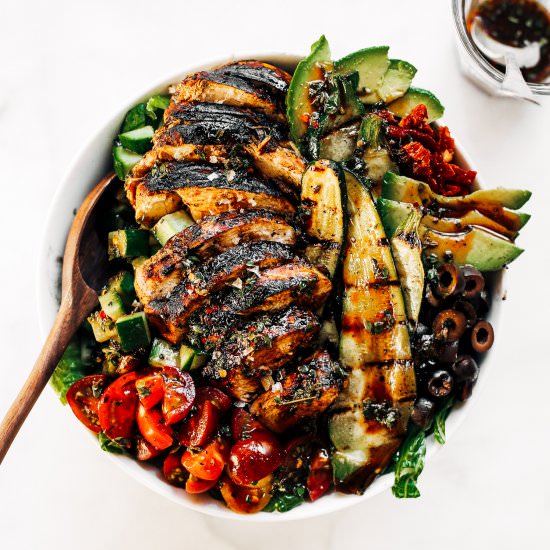 grilled chicken salad - Recipe photo by Paleoglutenfree.com