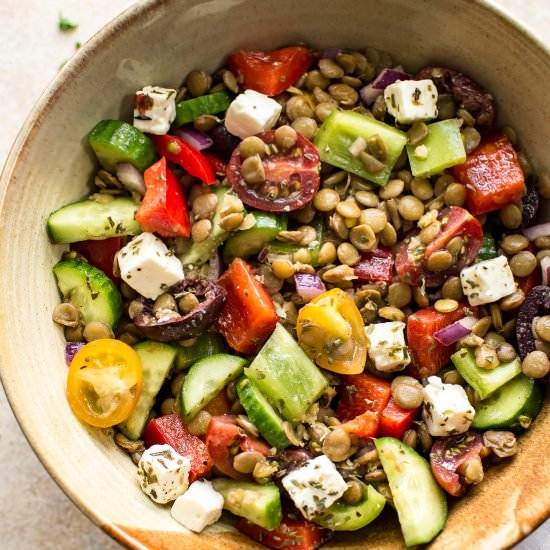 Mediterranean Lentil salad - Recipe photo by saltandlavender