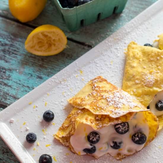 Gluten-Free Crepes w/ Lemony Yogurt - Recipe photo by SheSaved