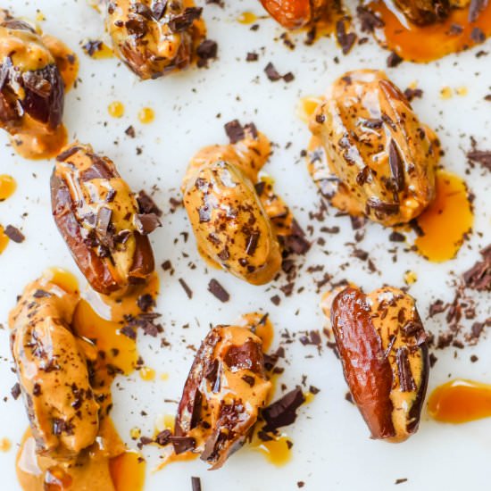 Peanut Butter stuffed Dates - Recipe photo by forksandstraws