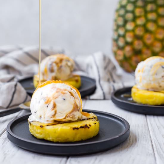Grilled Pineapple with ice cream - Recipe photo by rachelcooksblog