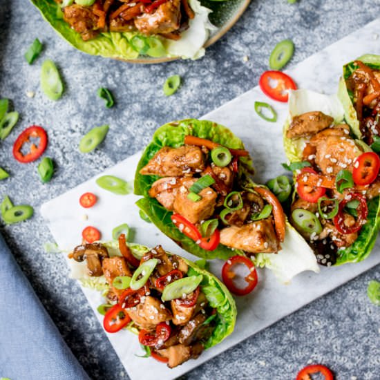 Asian Chicken Lettuce Wraps - Recipe photo by KitchenSanctuary