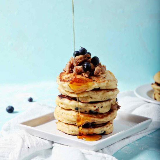 Blueberry Bfast Sausage Pancakes - Recipe photo by thespeckledpalate
