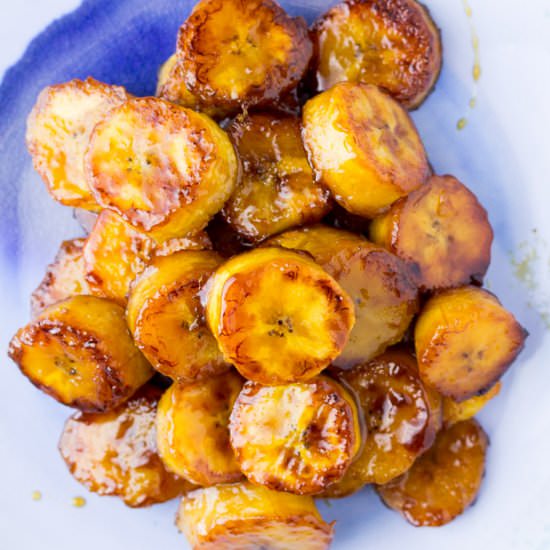 Sticky Sweet Fried Plantains - Recipe photo by Delicious Little Bites