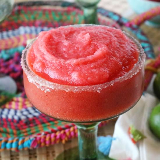 Frozen Strawberry Margaritas - Recipe photo by TheAnthonyKitchen.com