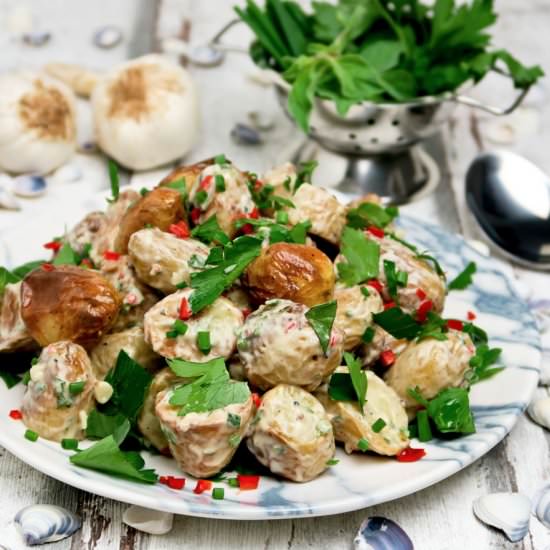 Baby potato and herb salad - Recipe photo by Culinaire bagage