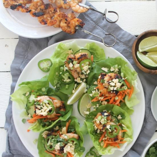 Spicy Asian Shrimp Lettuce Wraps - Recipe photo by jennyrawn