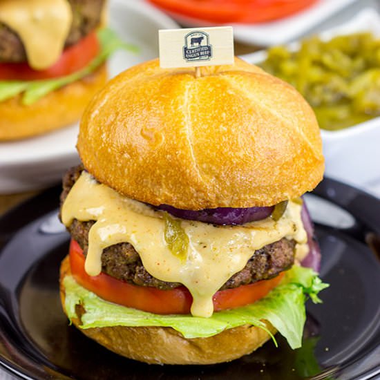 Hatch Green Chile Burgers - Recipe photo by spicedblog