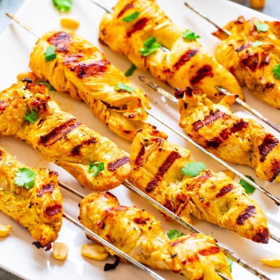 Chicken Satay With Peanut Sauce - Recipe photo by Averie