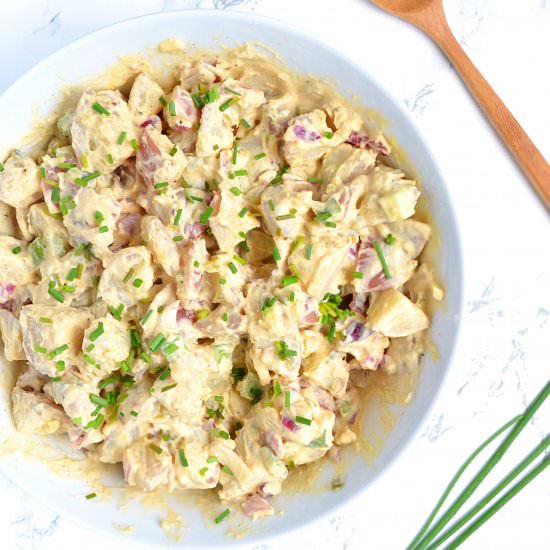 Creamy Vegan Potato Salad - Recipe photo by livingfreshdaily