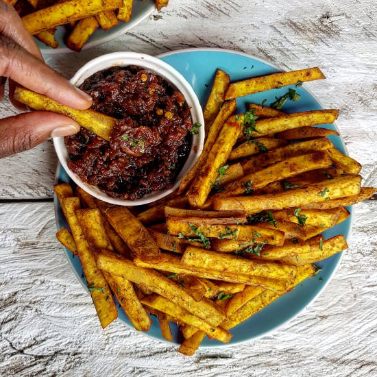 chilli cinnamon sweet potato fries - Recipe photo by kaluhiskitchen