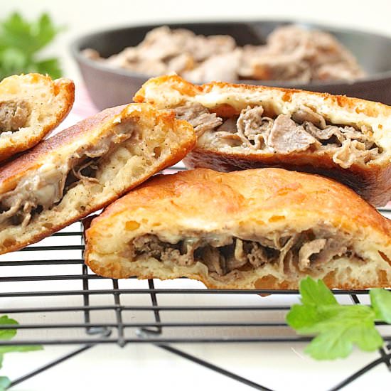 STEAK AND CHEESE FRIED DOUGH - Recipe photo by In Good Flavor