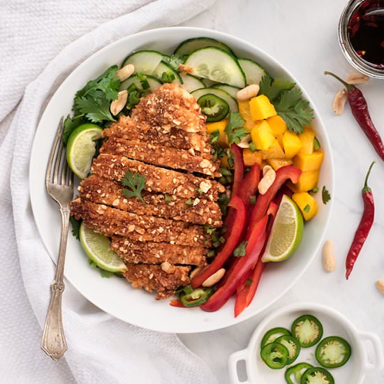 Crispy Peanut Chicken Asian Salad - Recipe photo by vintagekitty
