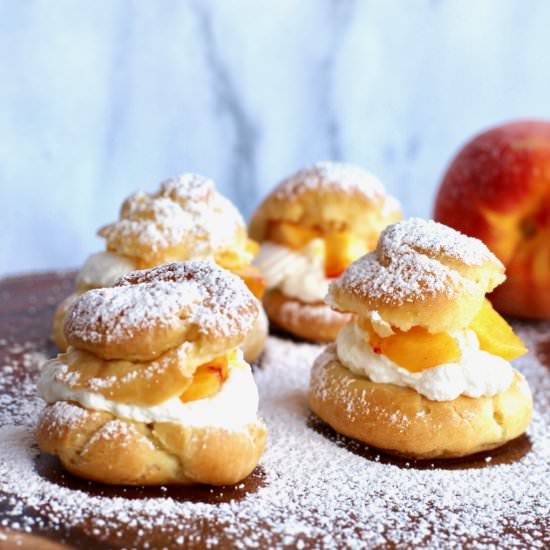 CREAM PUFFS WITH PEACH CHANTILLY - Recipe photo by Ever After in the Woods