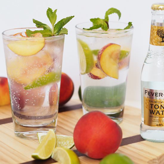 Peach Gin and Tonic - Recipe photo by Kasie Chelanne