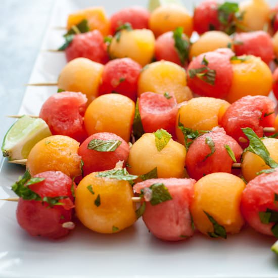 Mojito Fruit Kabobs - Recipe photo by Macheesmo