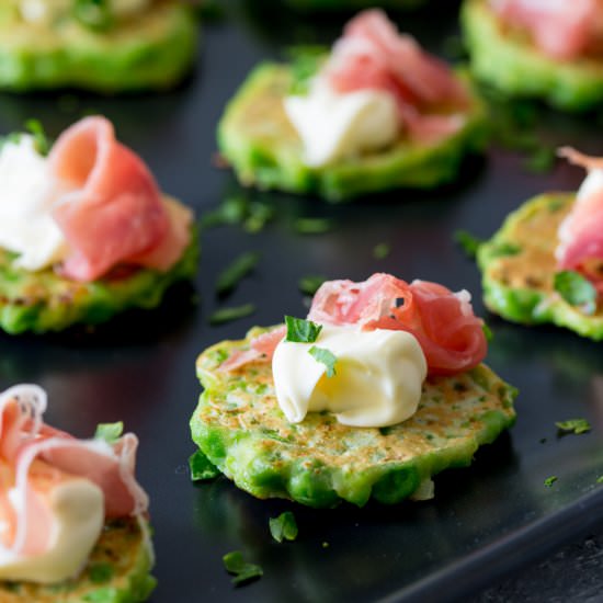 Pea Bites with Prosciutto - Recipe photo by sprinkles and sprouts