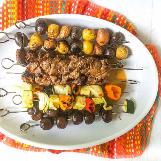 Marinated Steak Kebabs Dinner - Recipe photo by MyLifeCookbook