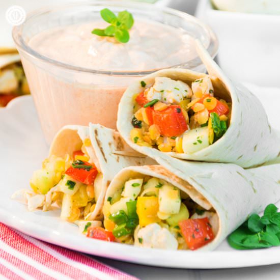 Chicken Lentil Tortilla Wraps - Recipe photo by Country Hill Cottage