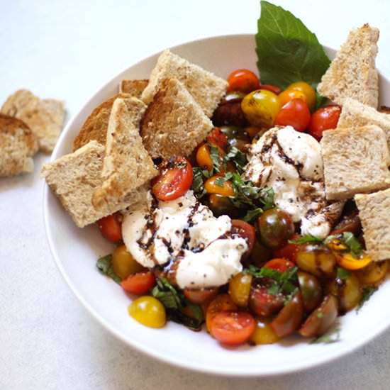 Balsamic Glazed Tomatoes & Burrata - Recipe photo by suebeehomemaker