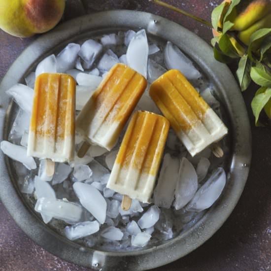 3 Ingredient Peach Popsicles - Recipe photo by myfridayfoodswings
