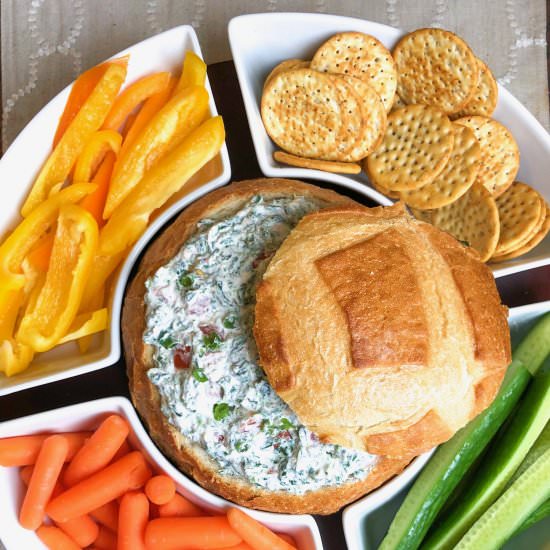 Easy Cold Spinach Dip - Recipe photo by BiteSizedKitchen