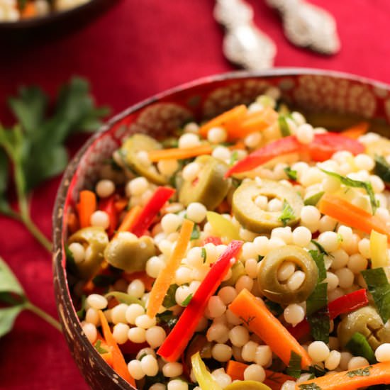 Israeli Couscous Salad with Herbs - Recipe photo by MyWeekendKitchen
