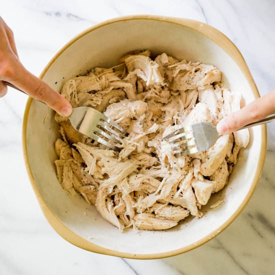 crockpot shredded chicken - Recipe photo by Amy in the Kitchen