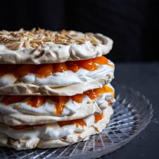 Apricot-Almond Meringue Cake - Recipe photo by cardamomandcoconut
