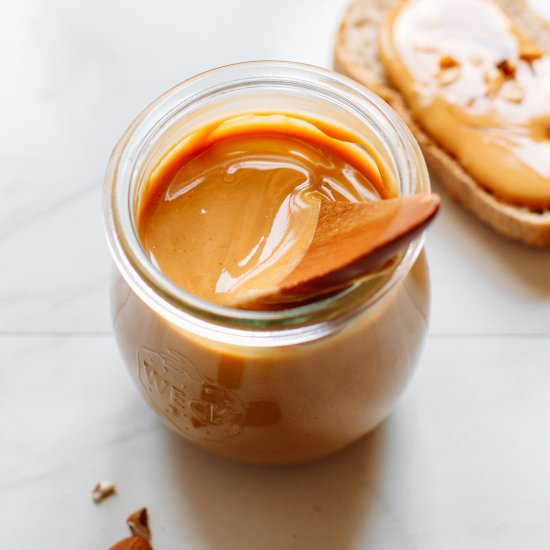 Silky Smooth Almond Butter - Recipe photo by fullofplants