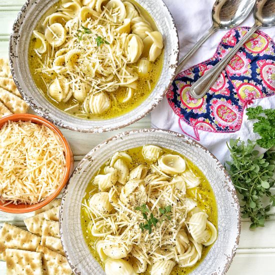 Buttered Noodles In A Savory Broth - Recipe photo by The Tipsy Housewife