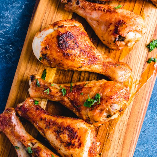 Baked Cajun Chicken Legs - Recipe photo by sipandfeast