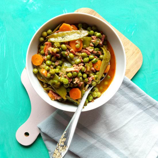 Fresh Peas and Snow Peas Stew - Recipe photo by silviamagda