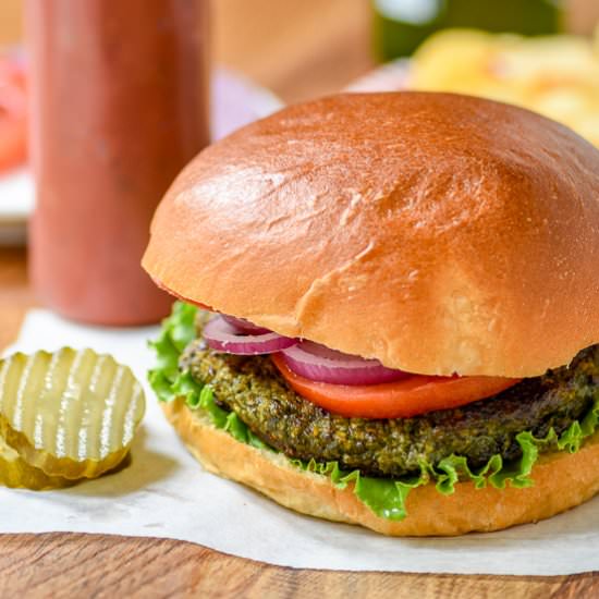 Curried Black Rice Veggie Burgers - Recipe photo by Queen of My Kitchen