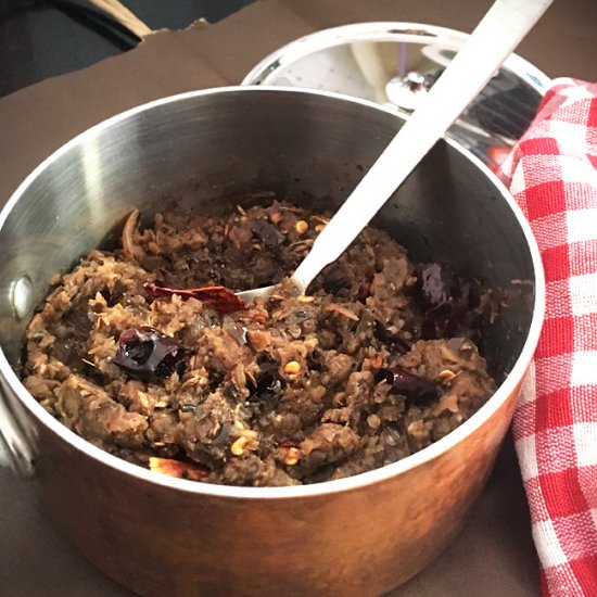 Ginger Eggplant Chutney - Recipe photo by steamingpot