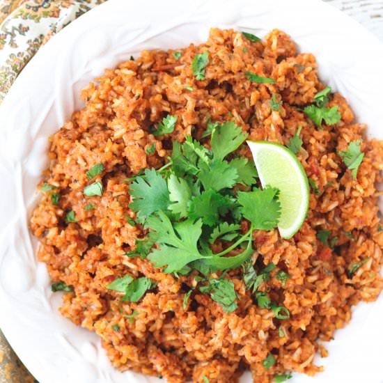 Healthy Brown Mexican Rice - Recipe photo by thesaucyfig